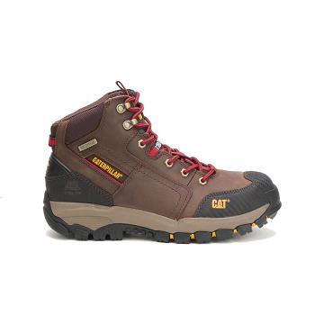 Bota Sneaker Caterpillar Navigator Medio Waterproof Steel Biqueira Masculino Marrom | CAT115-PT