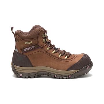 Botas de Trabalho Caterpillar Ally Waterproof Composite Biqueira Feminino Marrom | CAT475-PT