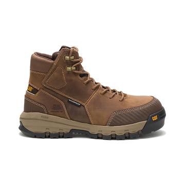 Botas de Trabalho Caterpillar Device Waterproof Composite Biqueira Masculino Marrom | CAT213-PT