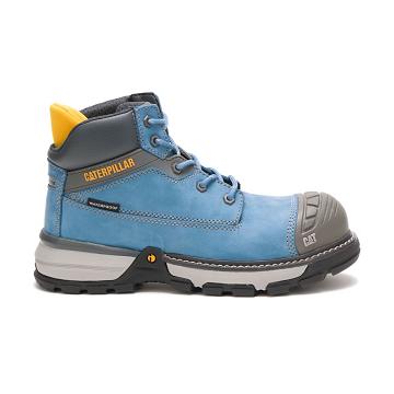 Botas de Trabalho Caterpillar Excavator Superlite Waterproof Carbon Composite Biqueira Feminino Azui