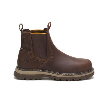 Botas de Trabalho Caterpillar Fairbanks Chelsea Steel Biqueira Masculino Cafes | CAT112-PT