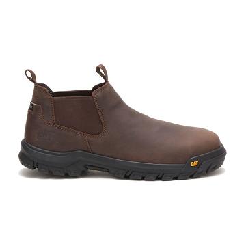 Botas de Trabalho Caterpillar Outline Slip-On Steel Biqueira Masculino Cafes | CAT182-PT