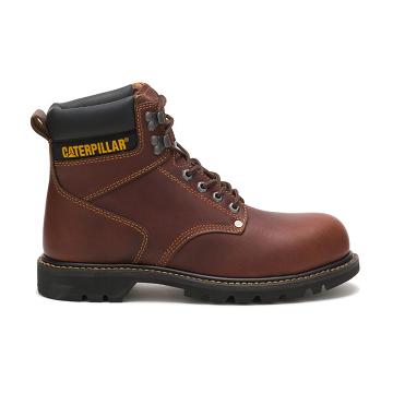 Botas de Trabalho Caterpillar Second Shift Steel Biqueira Masculino Bordeaux | CAT241-PT