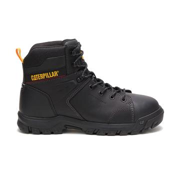 Botas de Trabalho Caterpillar Wellspring Waterproof Metatarsal Guard Steel Biqueira Masculino Pretas