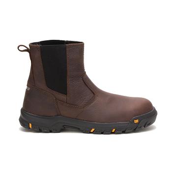 Botas de Trabalho Caterpillar Wheelbase Steel Biqueira Masculino Cafes | CAT196-PT